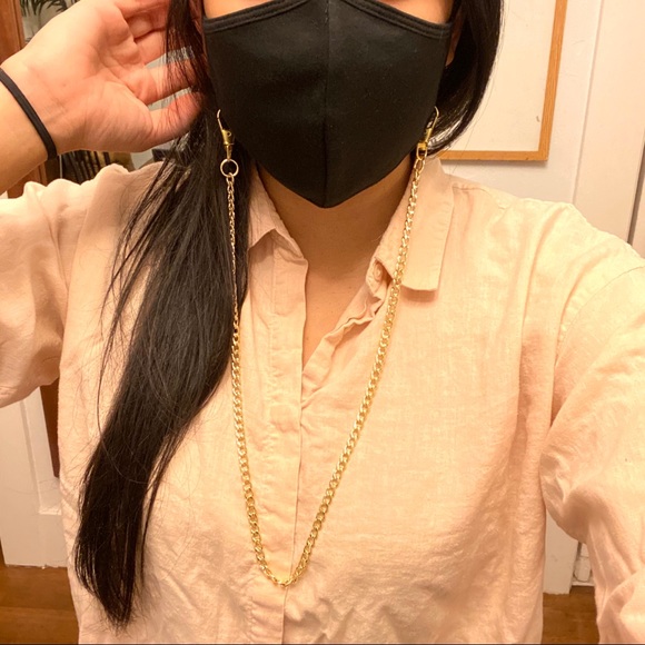 18k Gold Plated Curb Mask Chain - Picture 6 of 9